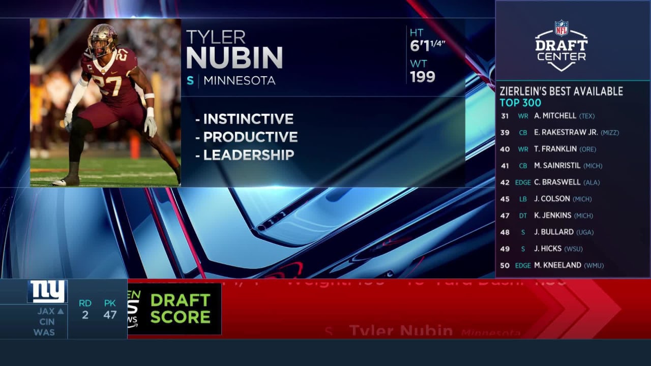 NFL Network S Lance Zierlein New York Giants Safety Tyler Nubin Is