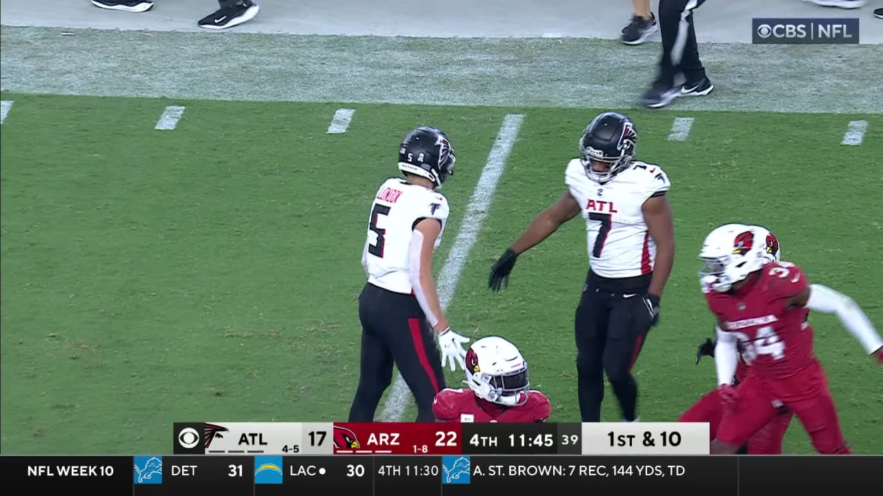 Atlanta Falcons Quarterback Desmond Ridder Zips A Yard Throw To