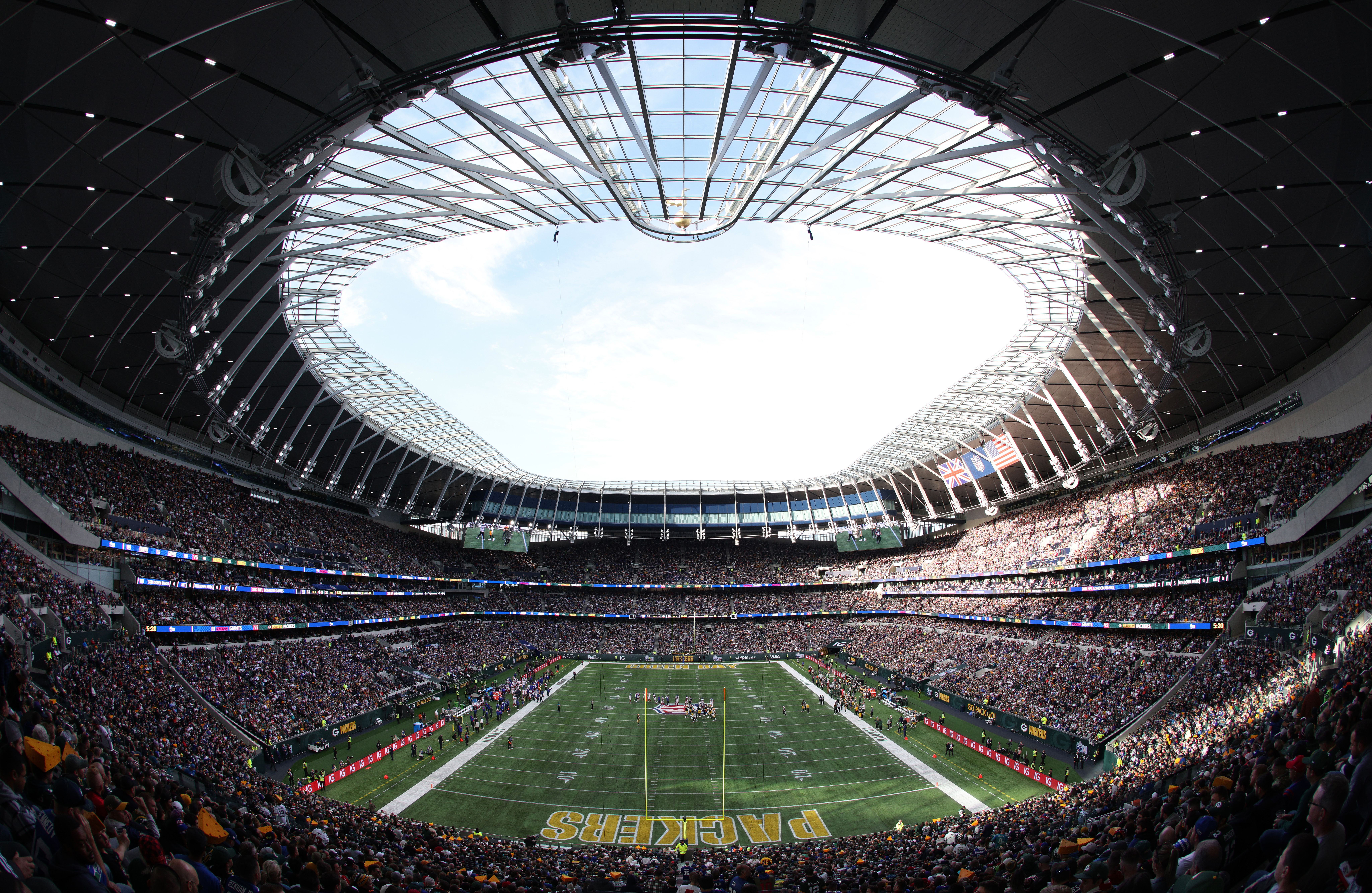 A general view during an NFL football game between the Green Bay Packers and the New York Giants at Tottenham Hotspur Stadium in London, Sunday, Oct. 9, 2022.