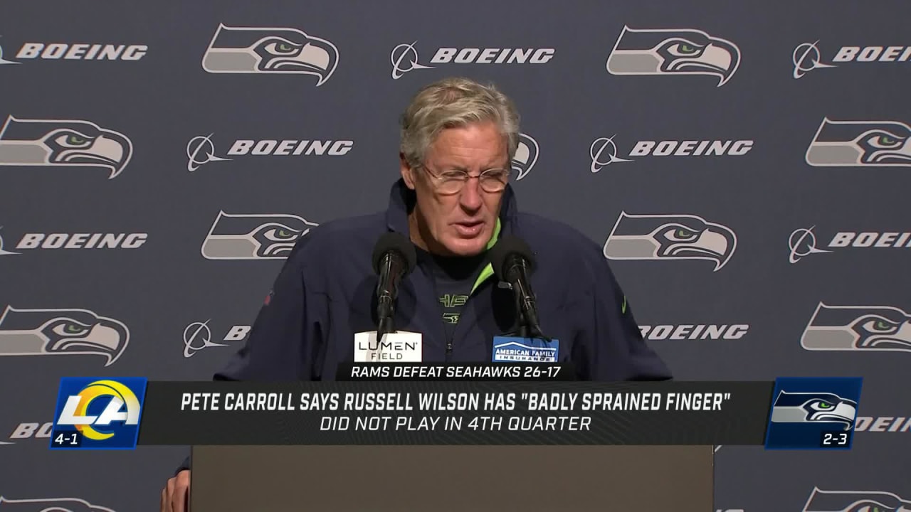 Seahawks QB Russell Wilson 'making progress' in his recovery from finger  surgery, Pete Carroll says