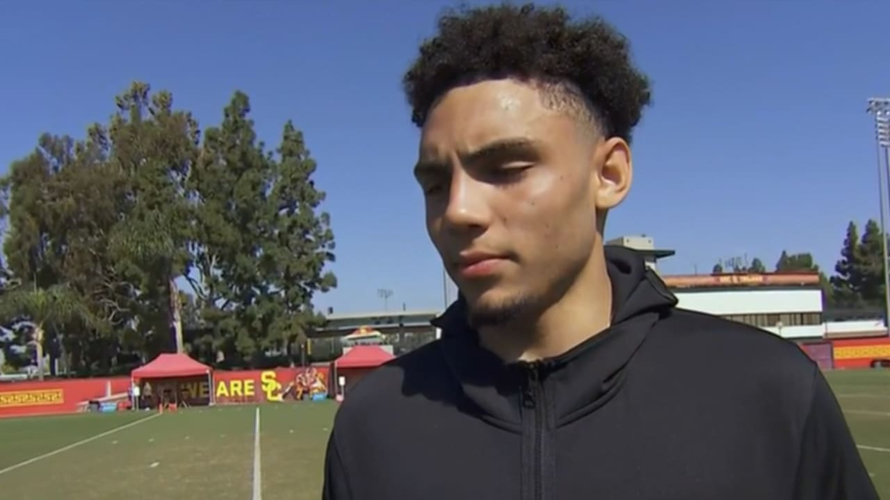 USC Trojans wide receiver Drake London evaluates his pro day