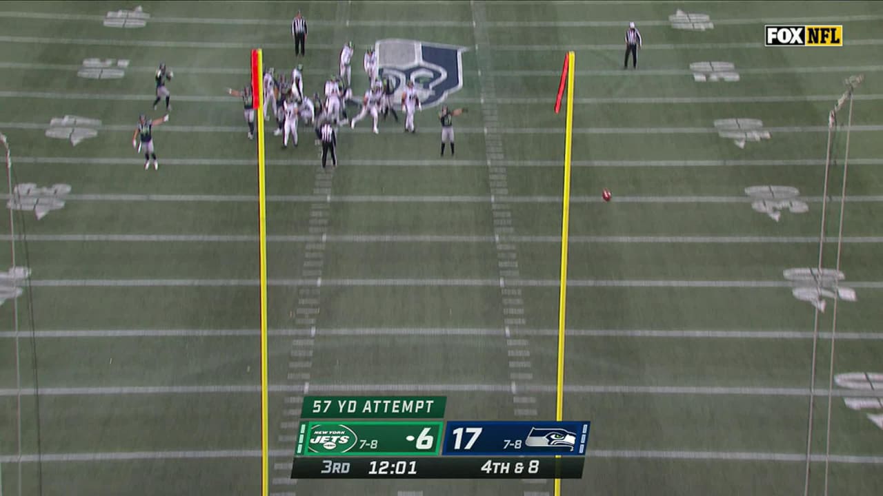 New York Jets kicker Greg Zuerlein's 57yard FG sails wide left