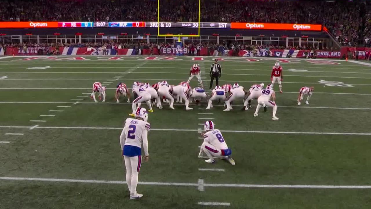 Buffalo Bills place kicker Tyler Bass (2) kicks a PAT during the first half  of an NFL football game against the New England Patriots on Sunday, Jan. 8,  2023, in Orchard Park