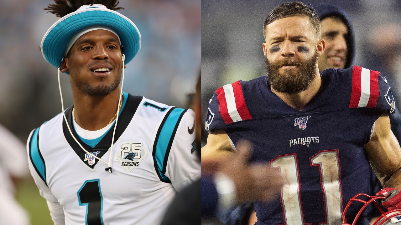 Patriots Cam Newton, Julian Edelman hold throwing session