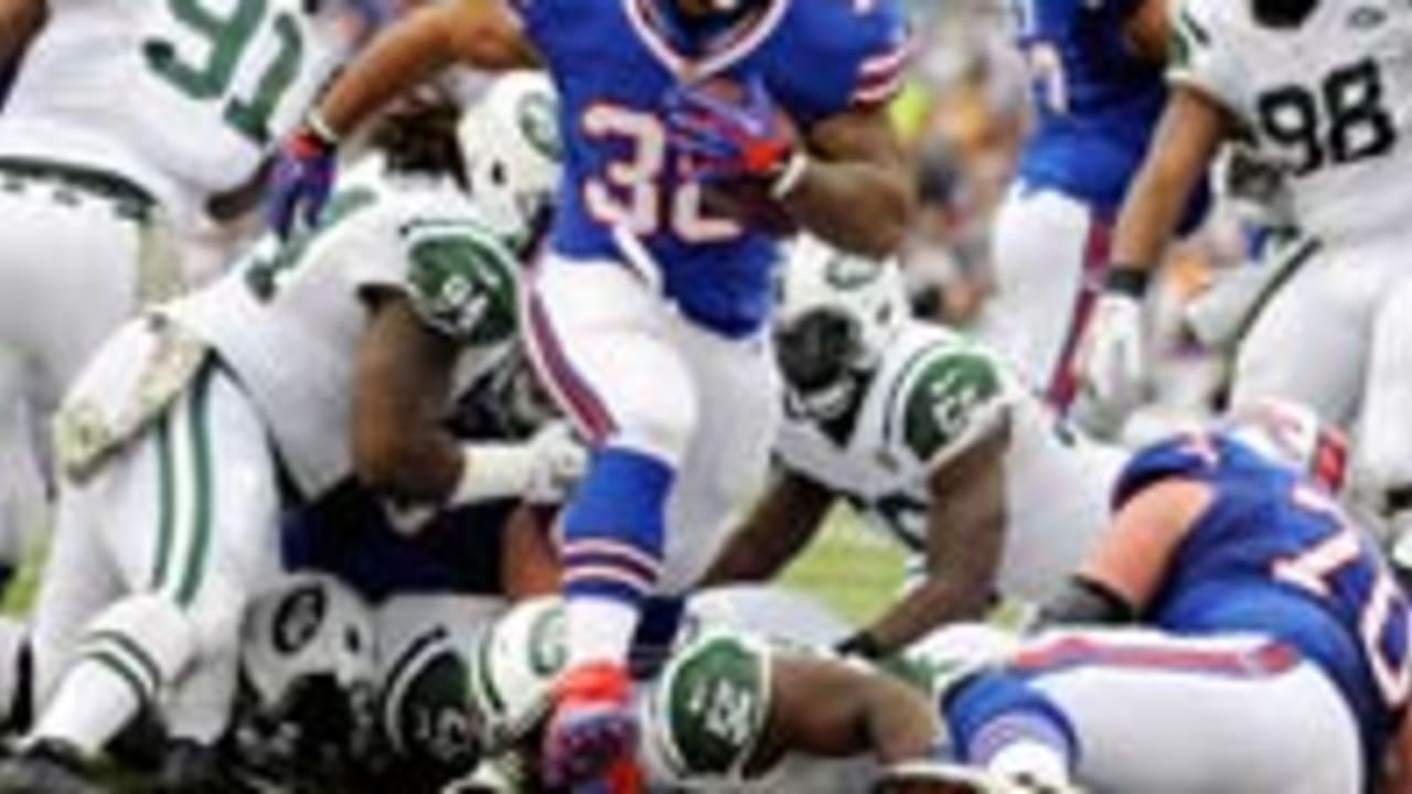 Buffalo Bills' Stevie Johnson hands the ball to an official after scoring a  touchdown against the Tennessee Titans during the fourth quarter of an NFL  football game in Orchard Park, N.Y., Sunday