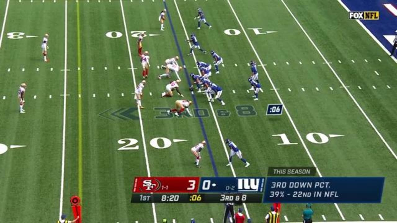 New York Giants wide receiver Golden Tate drops to knees for impressive