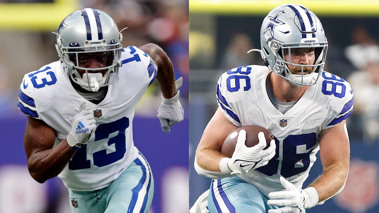 Dallas Cowboys wide receiver Michael Gallup (13) is seen during the first  half of an NFL football game against the Houston Texans, Sunday, Dec. 11,  2022, in Arlington, Texas. Dallas won 27-23. (