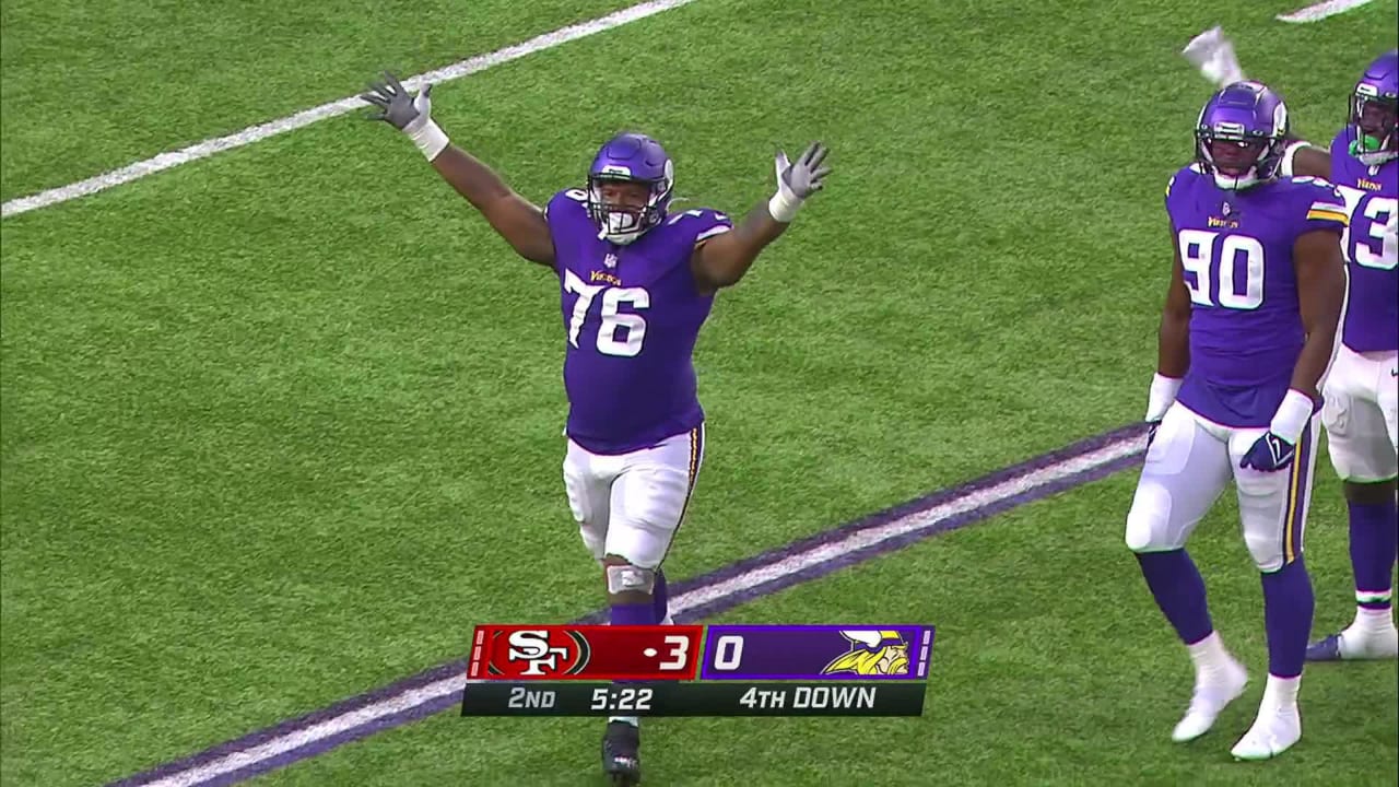 Minnesota Vikings defensive tackle T.Y. McGill (76) looks on