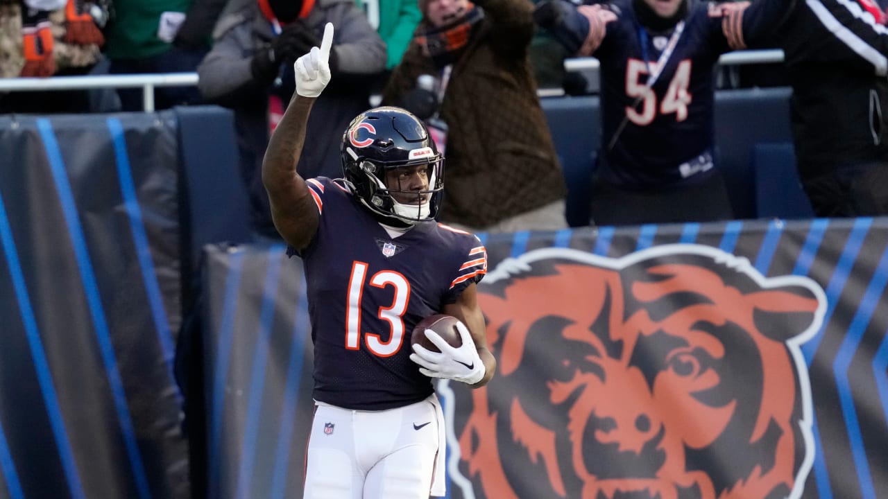Chicago Bears wide receiver Byron Pringle slips behind
