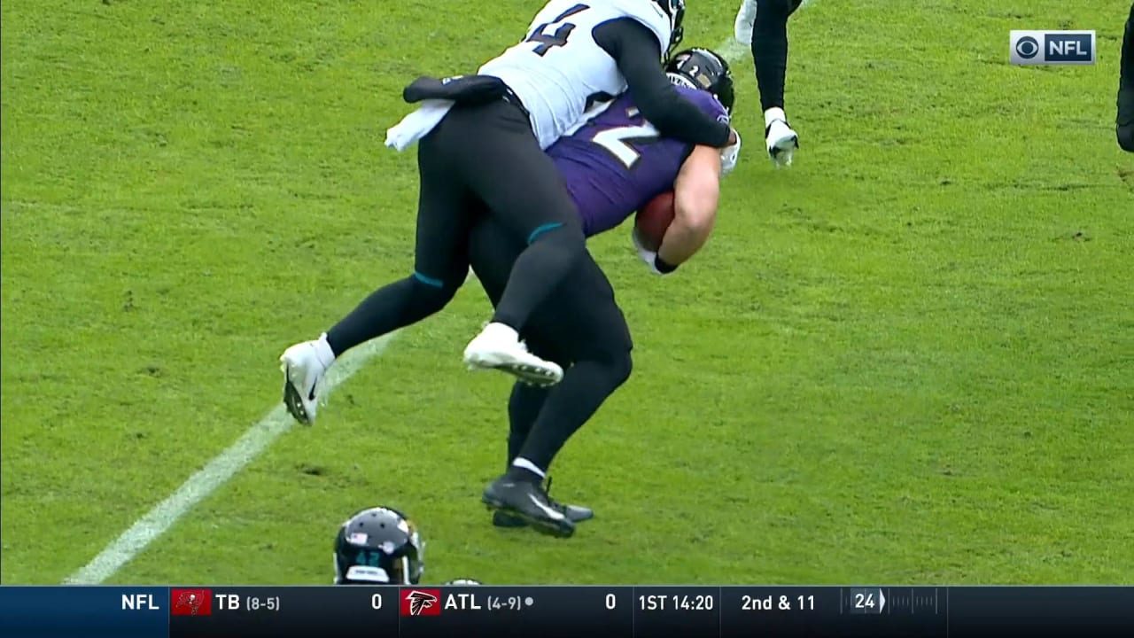 Baltimore Ravens fullback Patrick Ricard (42) walks off the field