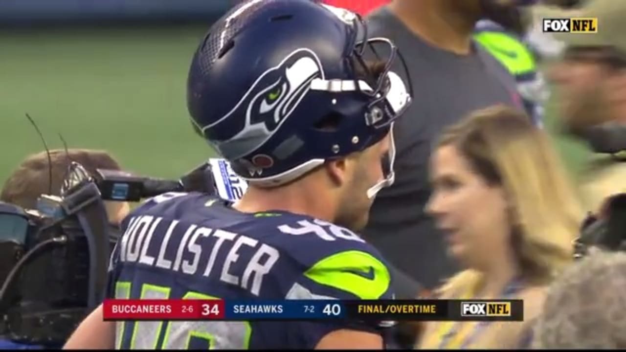 Seahawks swarm Hollister in the end zone after game-winning TD grab