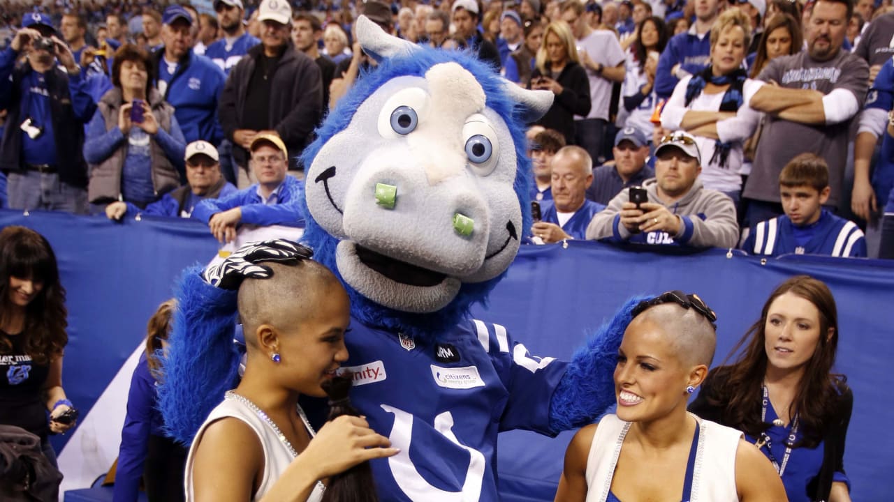 Colts cheerleaders shave their heads to raise funds for leukemia research