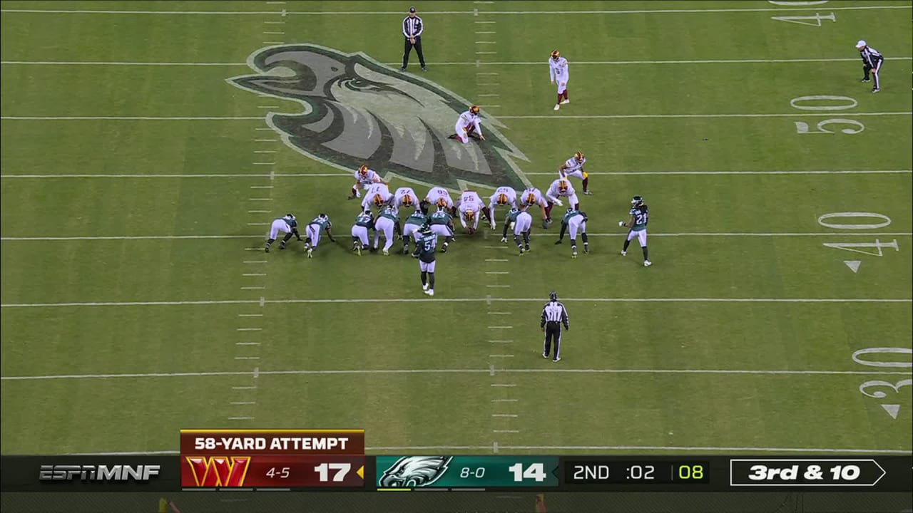 Joey Slye's 39-yard FG extends Commanders' lead to 10 vs. Eagles