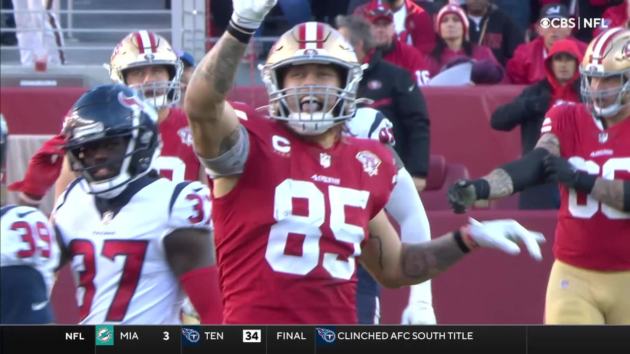 Cincinnati, OH, USA. 15th Sep, 2019. San Francisco 49ers tight end George  Kittle (85) runs after a catch during NFL football game action between the  San Francisco 49ers and the Cincinnati Bengals