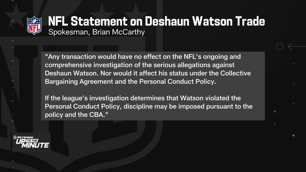 NFL Issues Statement On Deshaun Watson Shoving Referee