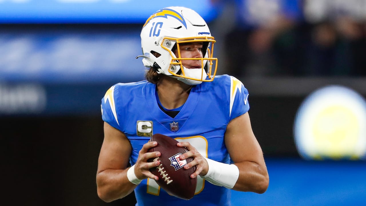 Los Angeles Chargers quarterback Justin Herbert finds open turf for a ...