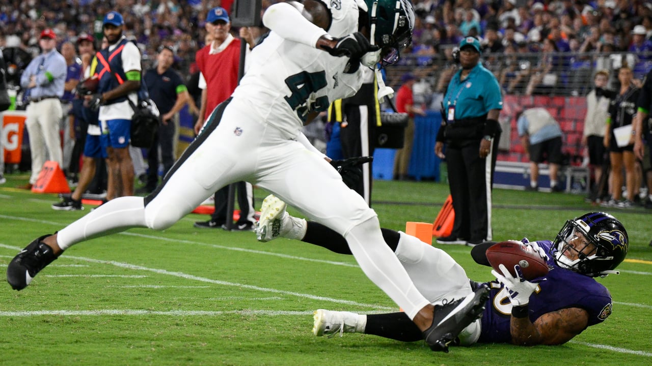 Baltimore Ravens wide receiver Tylan Wallace (16) runs against the