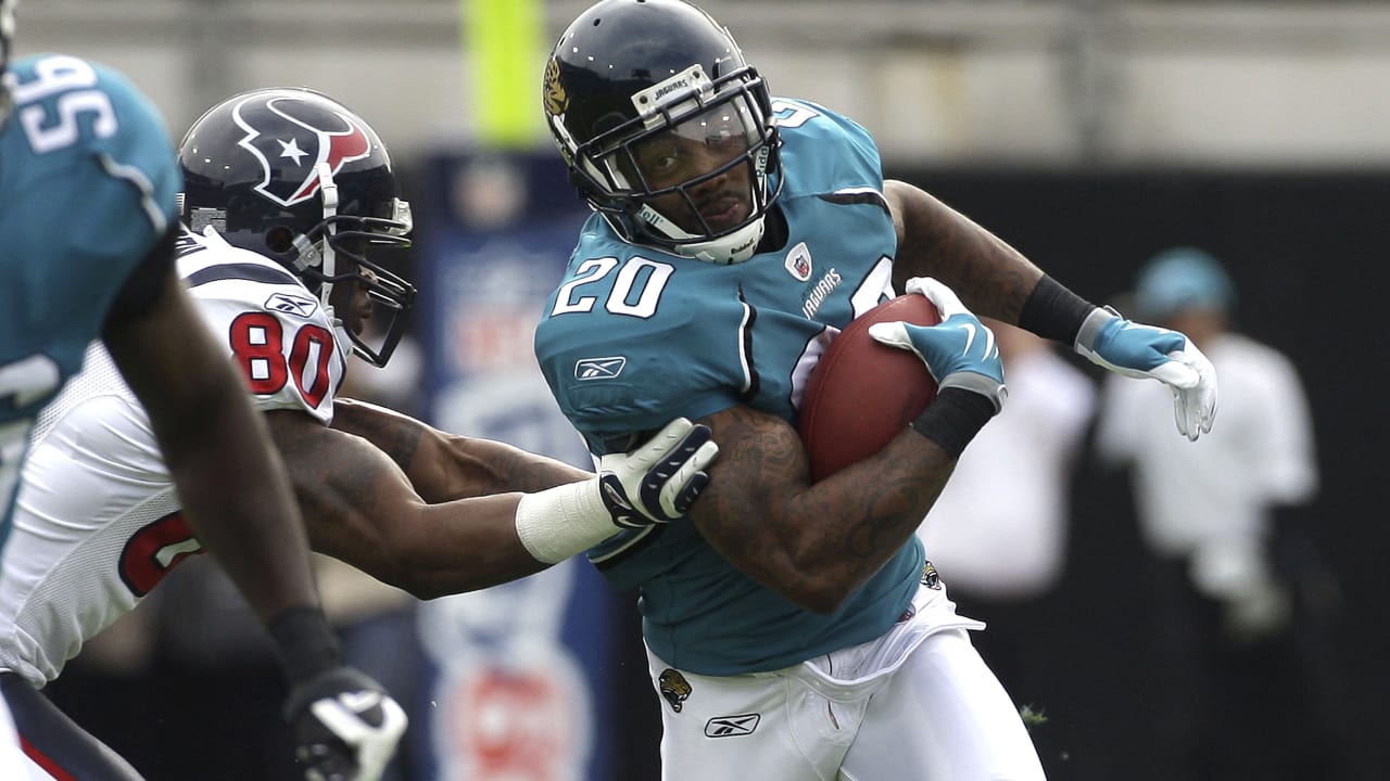 Houston Texans wide receiver Andre Johnson wears Play 60 eyeblack  stickers before an NFL football game against the Jacksonville Jaguars  Thursday, Dec. 5, 2013, in Jacksonville, Fla. (AP Photo/Stephen Morton  Stock Photo 