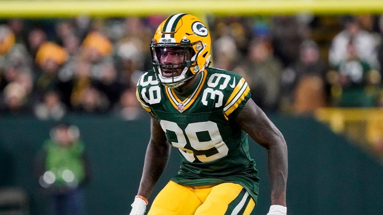 Green Bay, WI, USA. 10th Nov, 2019. Green Bay Packers defensive back  Chandon Sullivan #39 runs out of the tunnel during the NFL Football game  between the Carolina Panthers and the Green