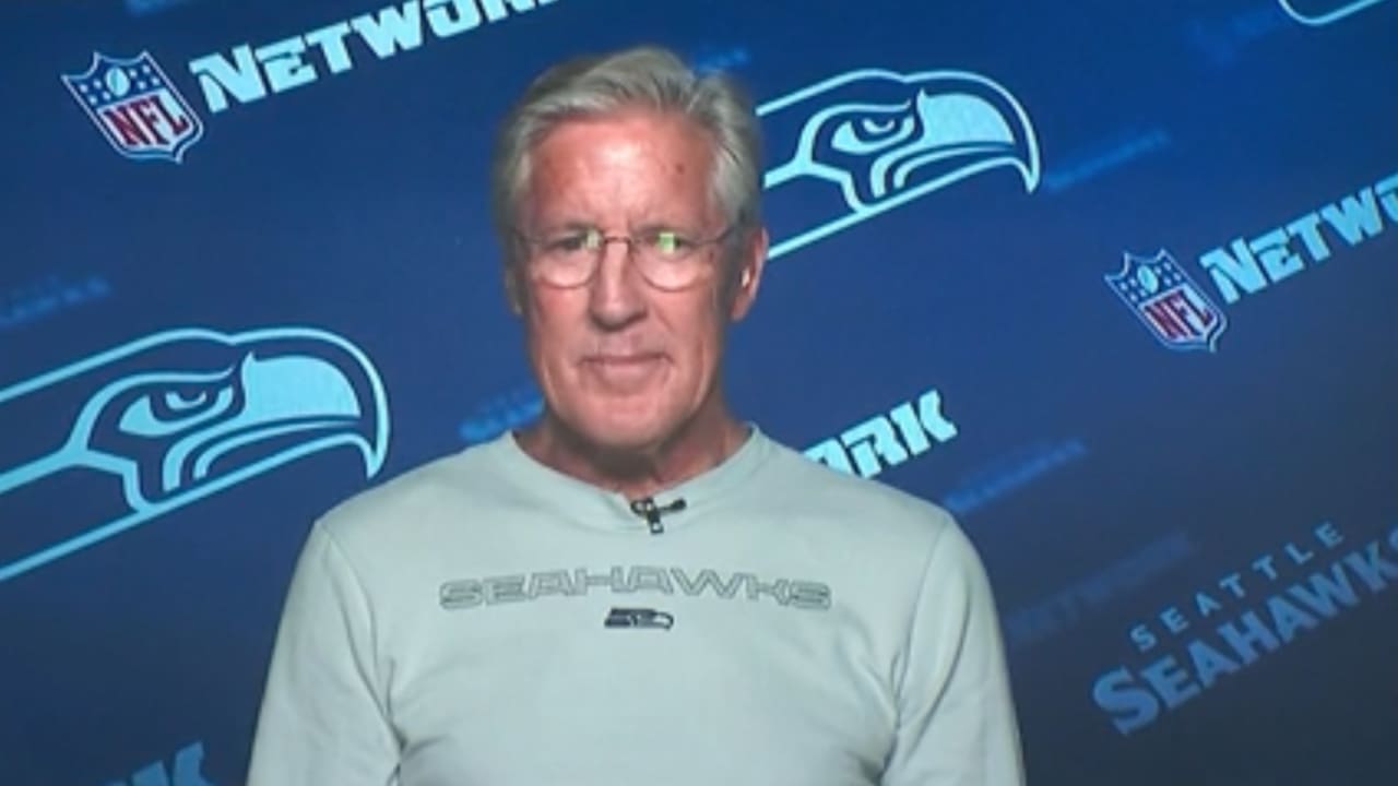 Seattle Seahawks head coach Pete Carroll reacts to Seahawks 2023