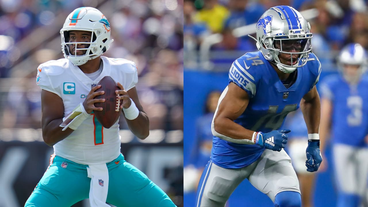 Dolphins QB Tua Tagovailoa, Lions WR Amon-Ra St. Brown highlight