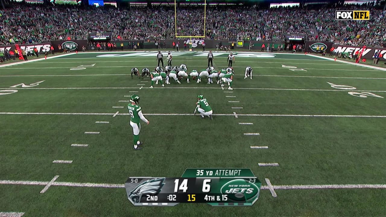 New York Jets kicker Greg Zuerlein's third field goal of first half