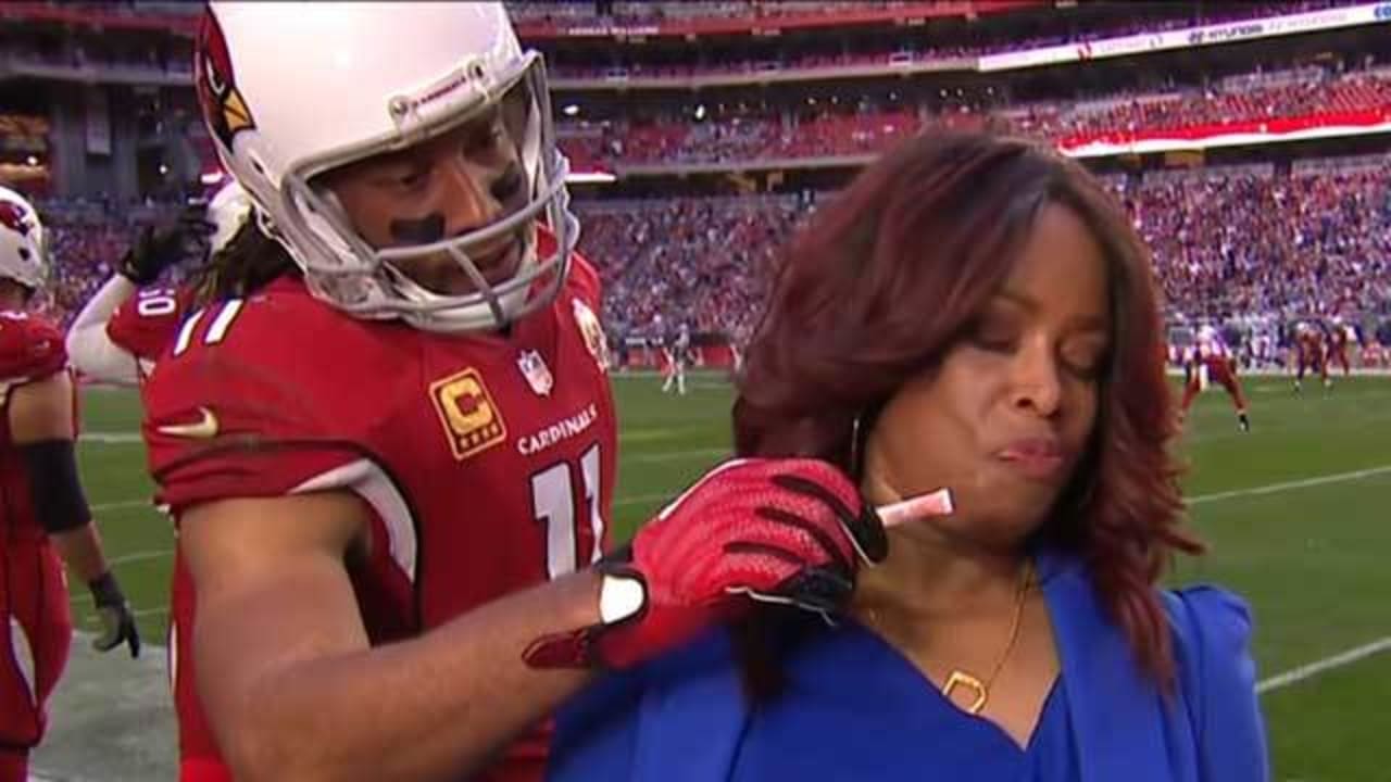Fitzgerald tries to give Pam Oliver smelling salts before report