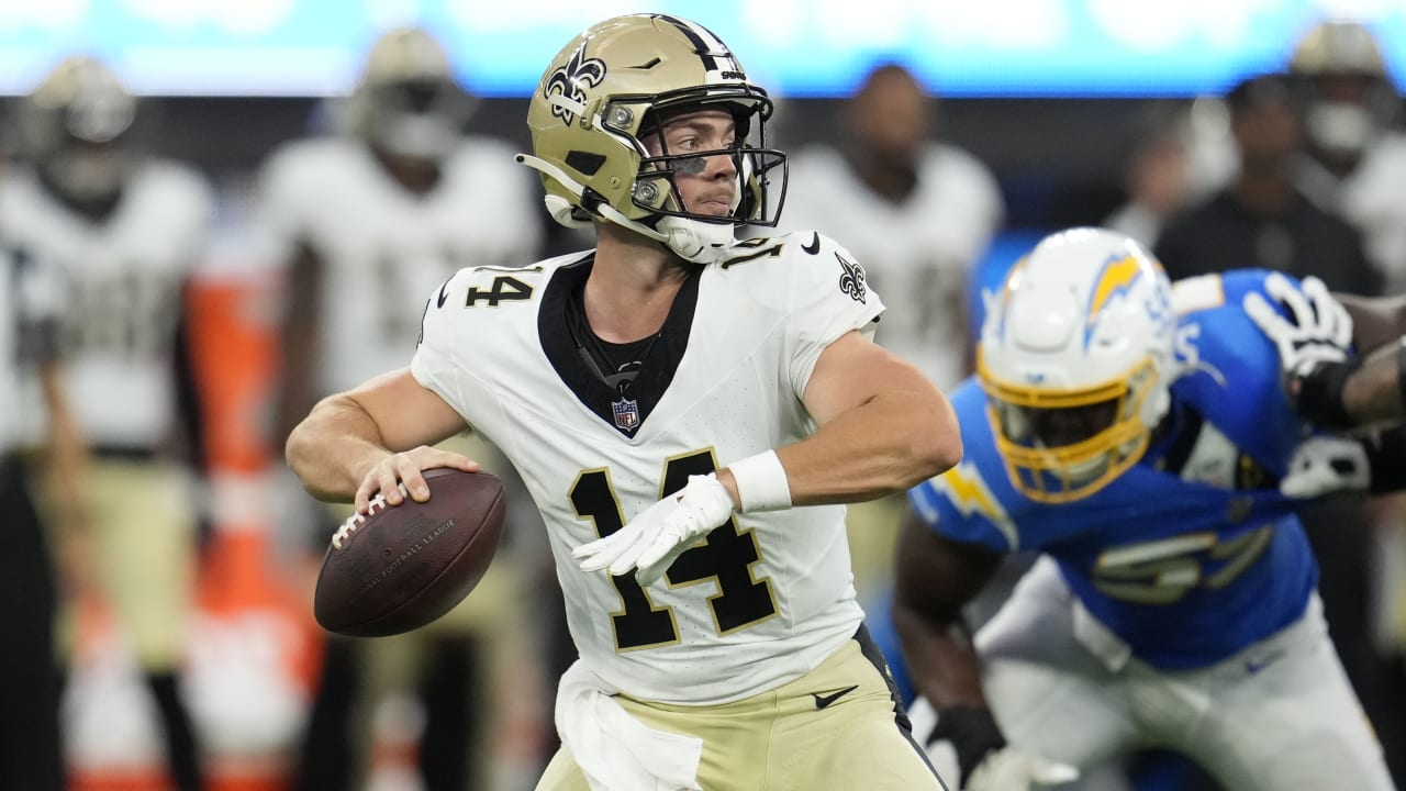 New Orleans Saints rookie quarterback Jake Haener dots Saints