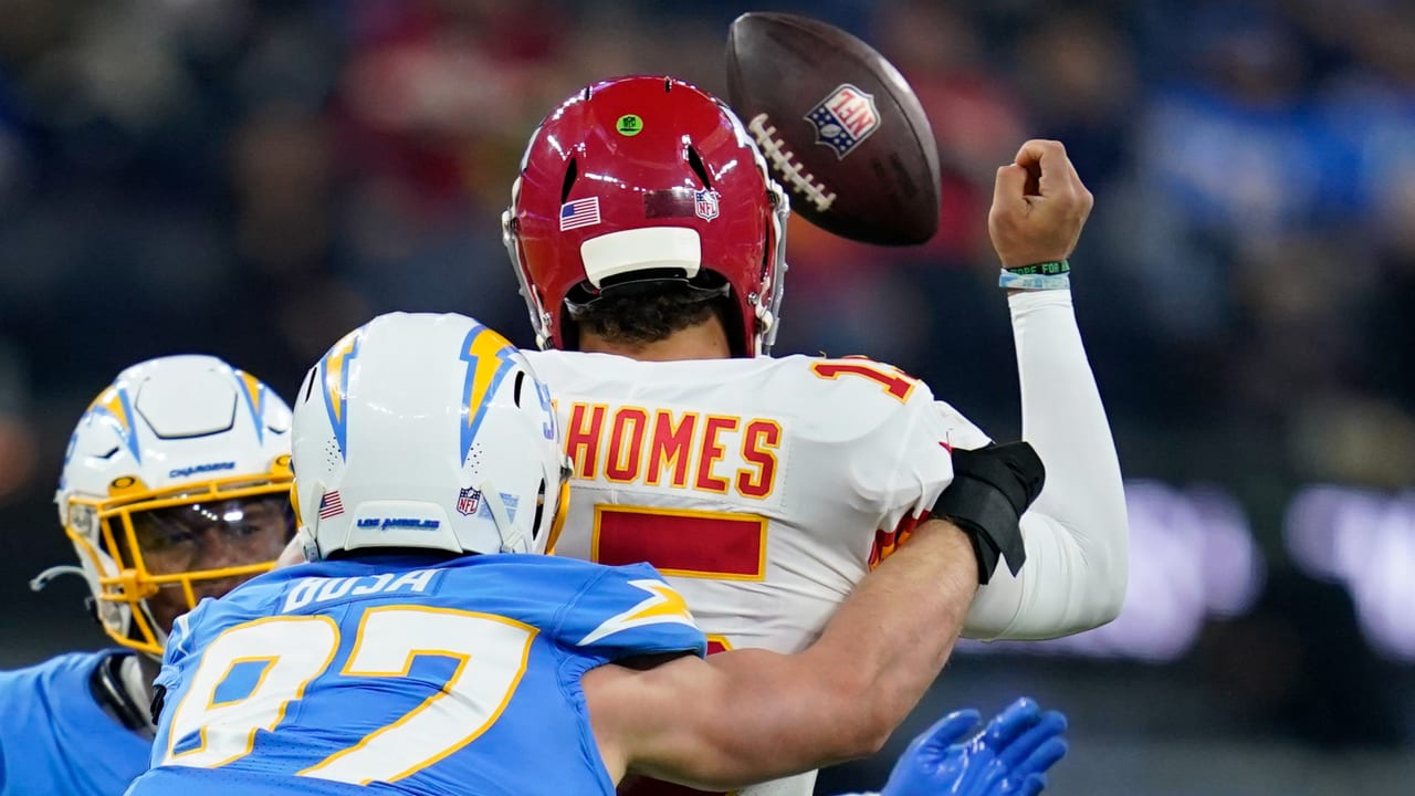 September 12, 2021: Los Angeles Chargers defensive end Joey Bosa (97)  stretches before the NFL regular season game between the Los Angeles  Chargers and the Washington Football Team at FedEx Field in