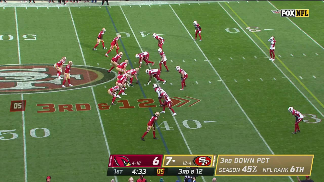 San Francisco 49ers quarterback Brock Purdy lofts 20-yard back-shoulder  dime to wide receiver Brandon Aiyuk