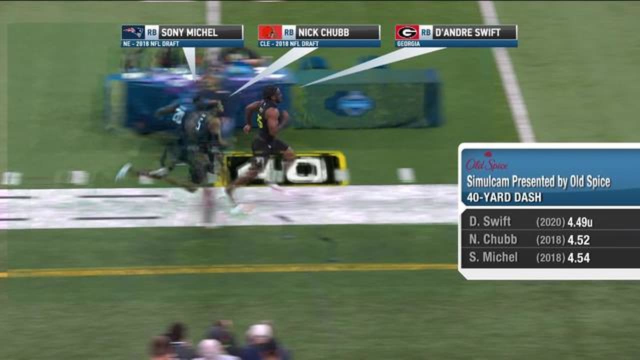 Simulcam D Andre Swift Races Former Bulldogs Nick Chubb Sony Michel