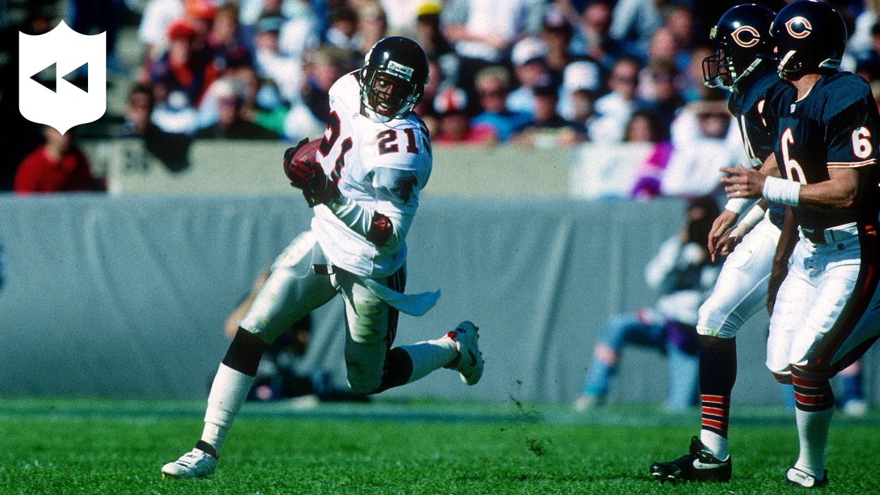 Deion Sanders, Atlanta Falcons, at Suwanee, Georgia, practice