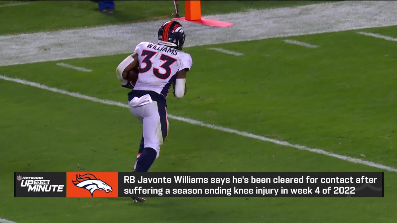 NFL Network's Taylor Bisciotti: Denver Broncos running back Javonte Williams  cleared for contact following season-ending knee injury in Week 4 of 2022  NFL regular season