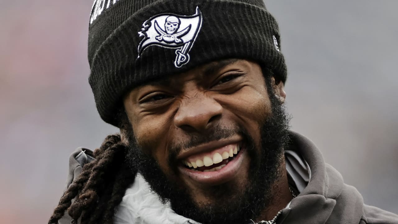 Former NFL player Richard Sherman talks in the  Prime Video broadcast  booth before a preseason NFL football game between the Los Angeles Rams and  the Houston Texans Friday, Aug. 19, 2022