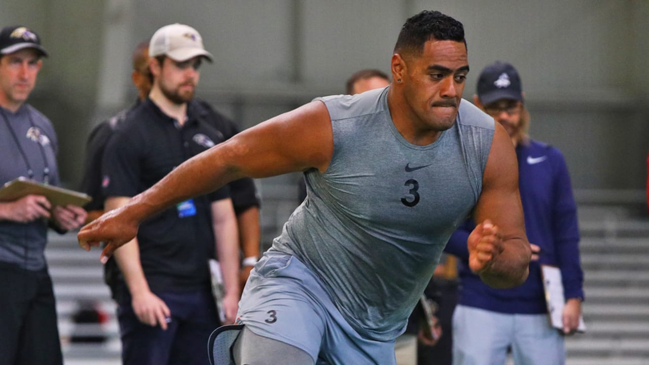 Massive rugby player Jordan Mailata impresses scouts at pro day