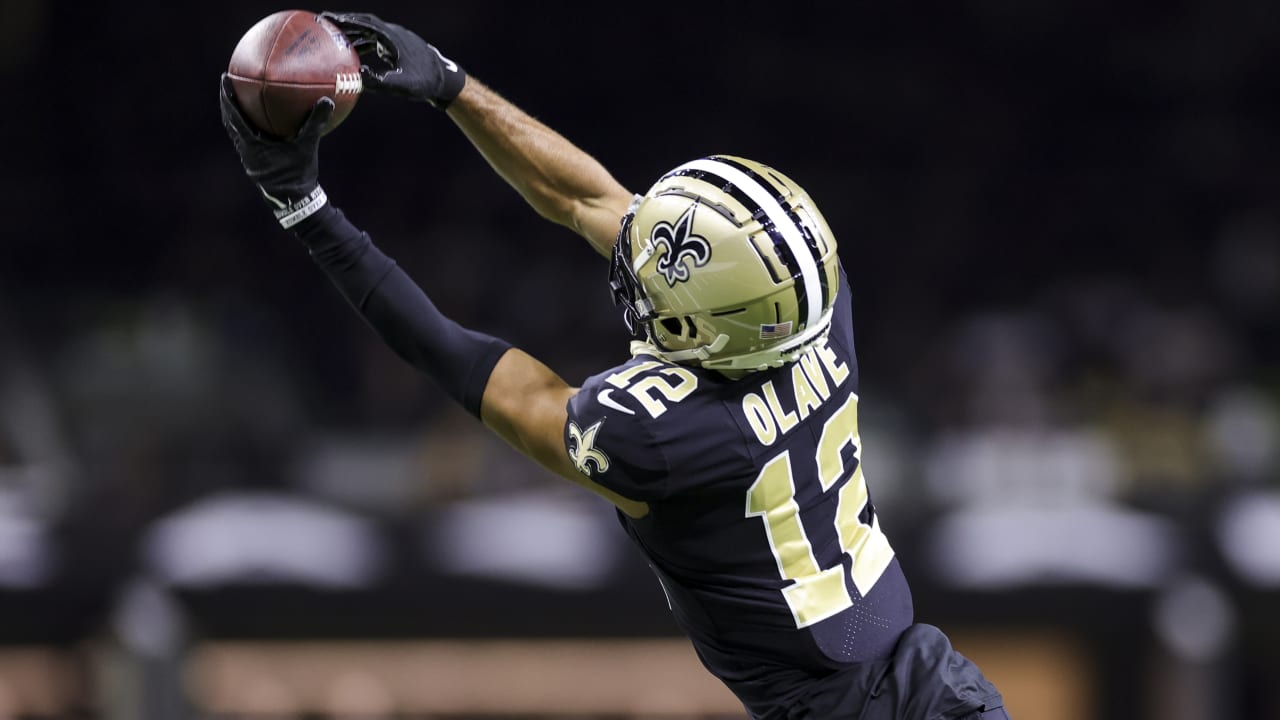 New Orleans Saints wide receiver Chris Olave's stretching grab puts Saints  in red zone for the first time vs. Baltimore Ravens