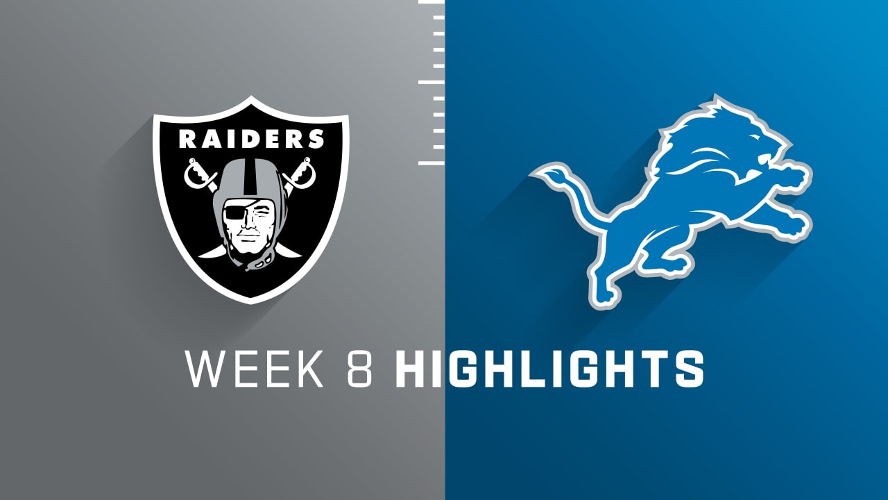 Las Vegas Raiders vs. Detroit Lions highlights Week 8