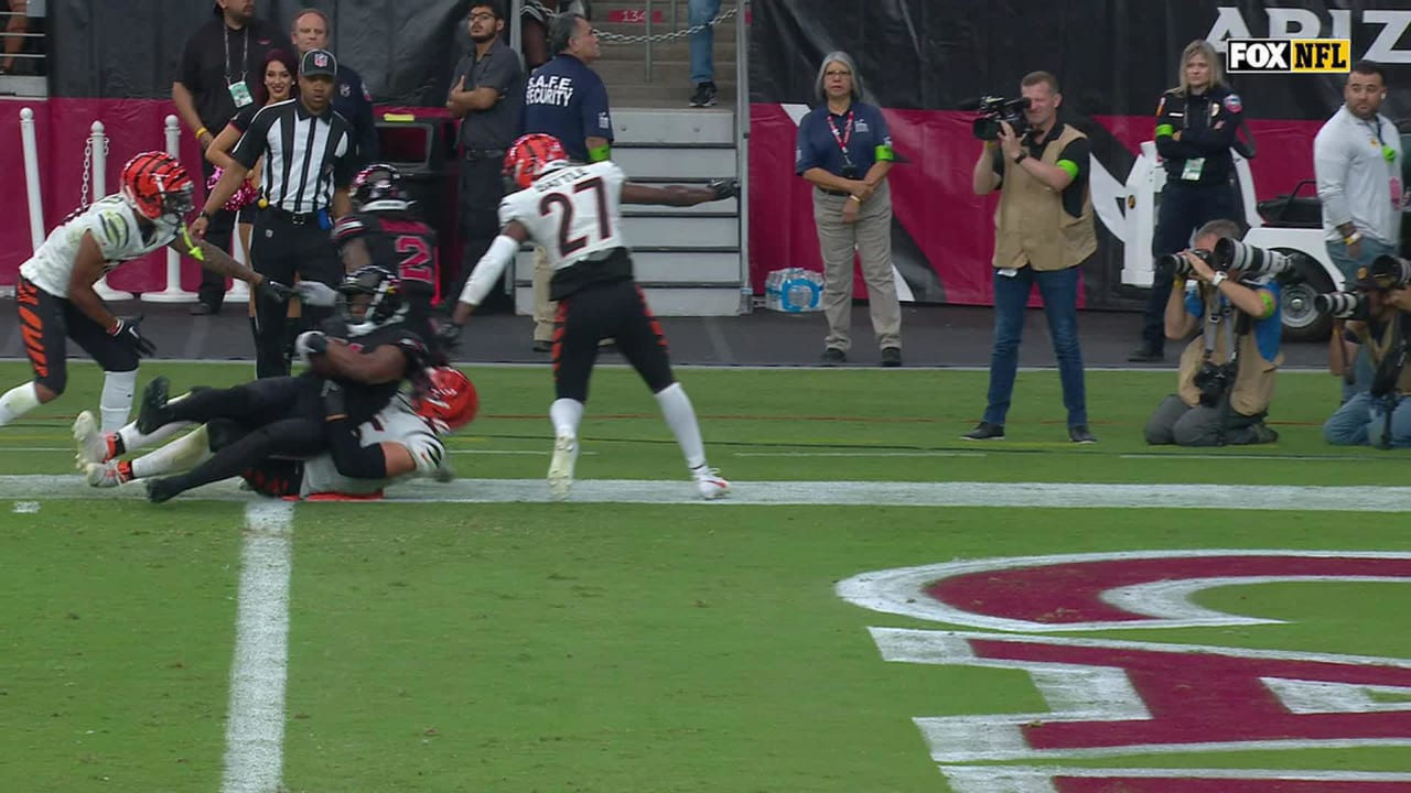 Arizona Cardinals running back Emari Demercado scores his first NFL TD