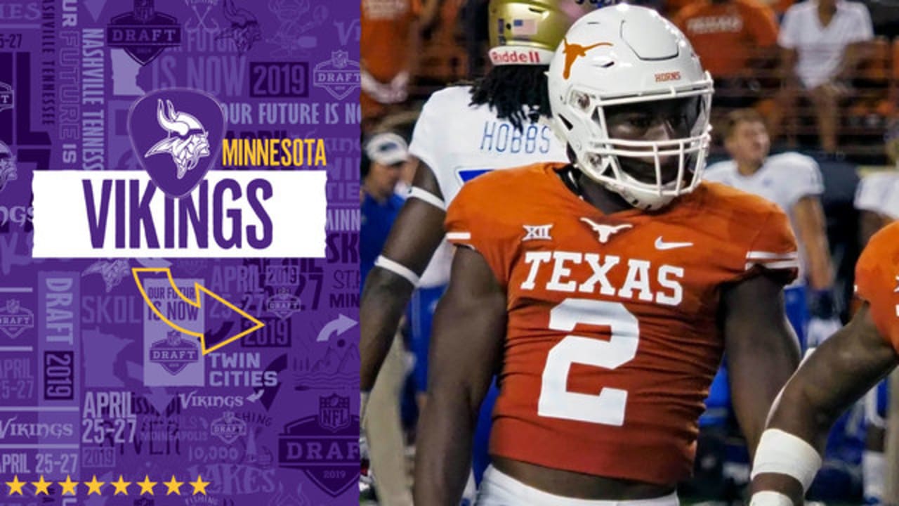 Minnesota Vikings select Texas Longhorns defensive back Kris Boyd No. 217 in the 2019 NFL Draft