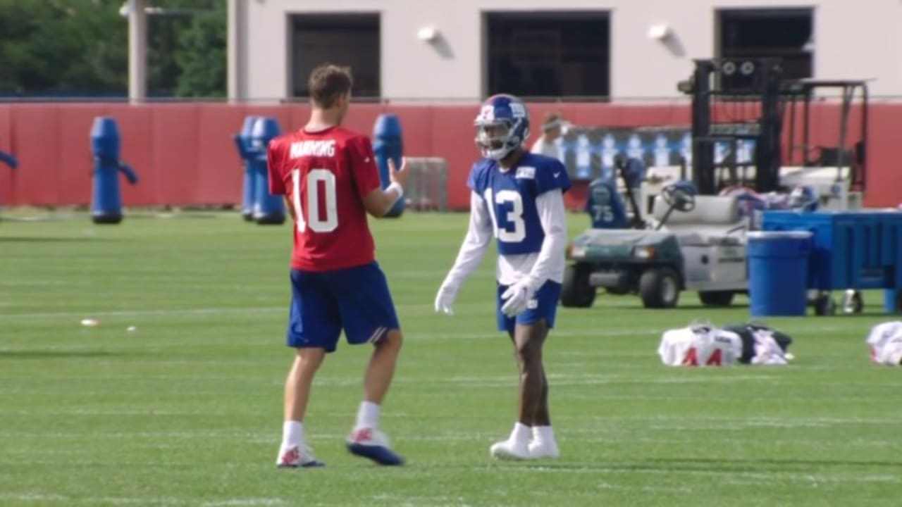 New York Giants QB Eli Manning And WR Odell Beckham Jr Get Some Extra Work In After Giants Practice