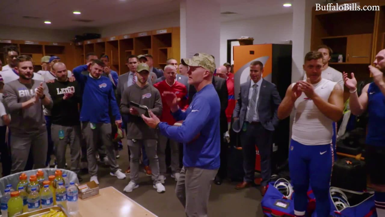 Doug Marrone congratulates Eagles for win over Jets in locker room speech