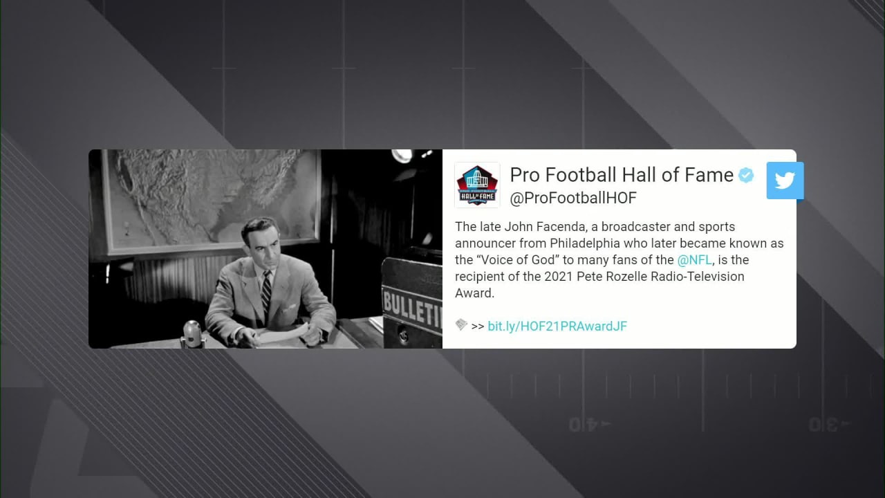 Pro Football Hall of Fame honors the late John Facenda with Pete Rozelle  Radio-Television Award