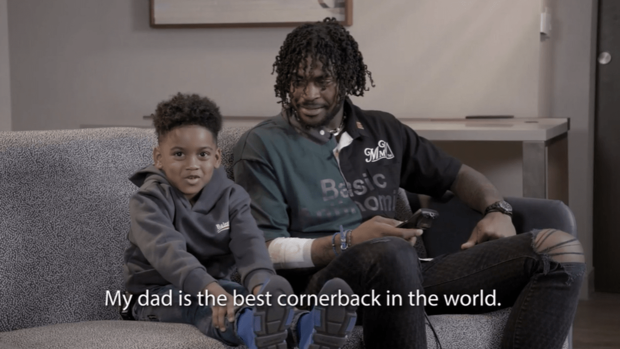 Dallas Cowboys cornerback Trevon Diggs and his son Aaiden Diggs | Next