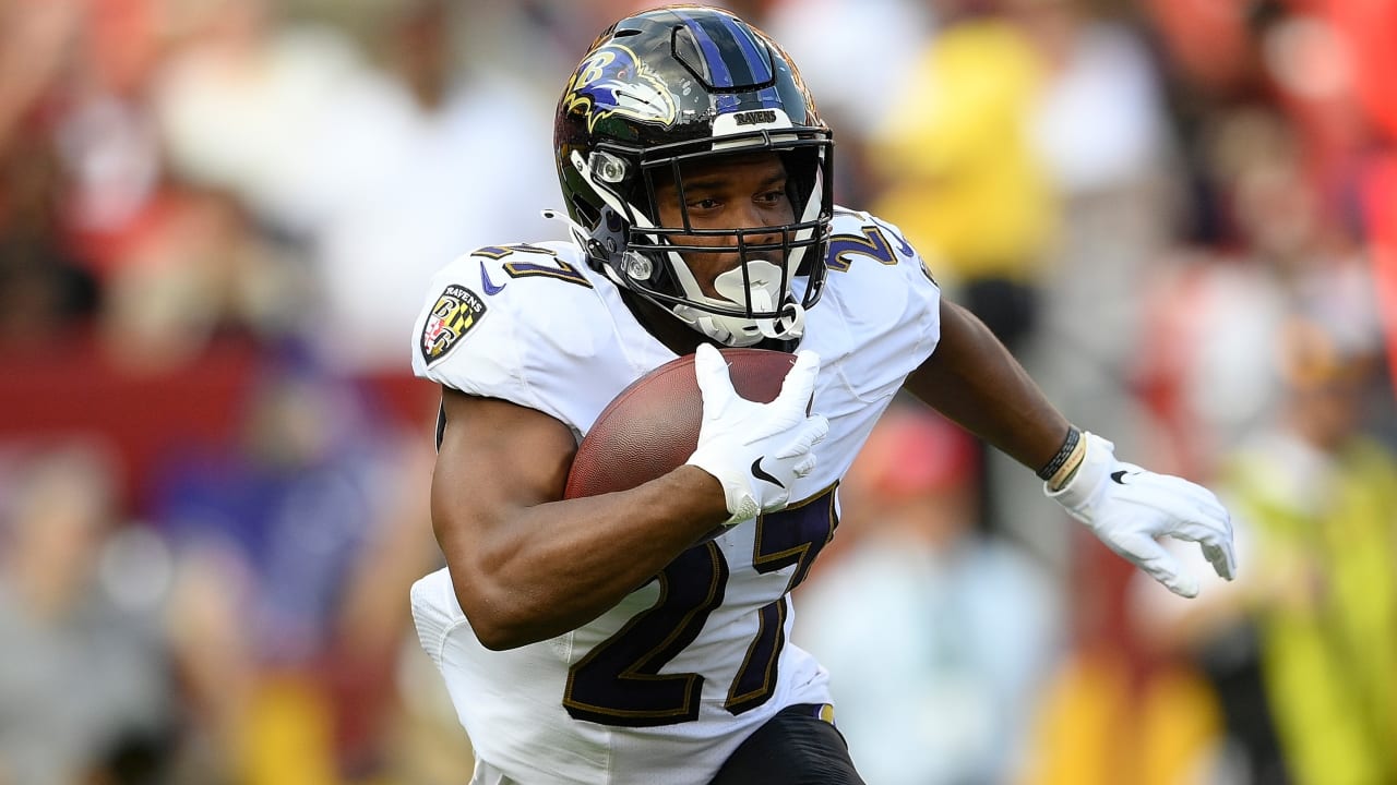 J.K. Dobbins Makes His Debut at Ravens Training Camp