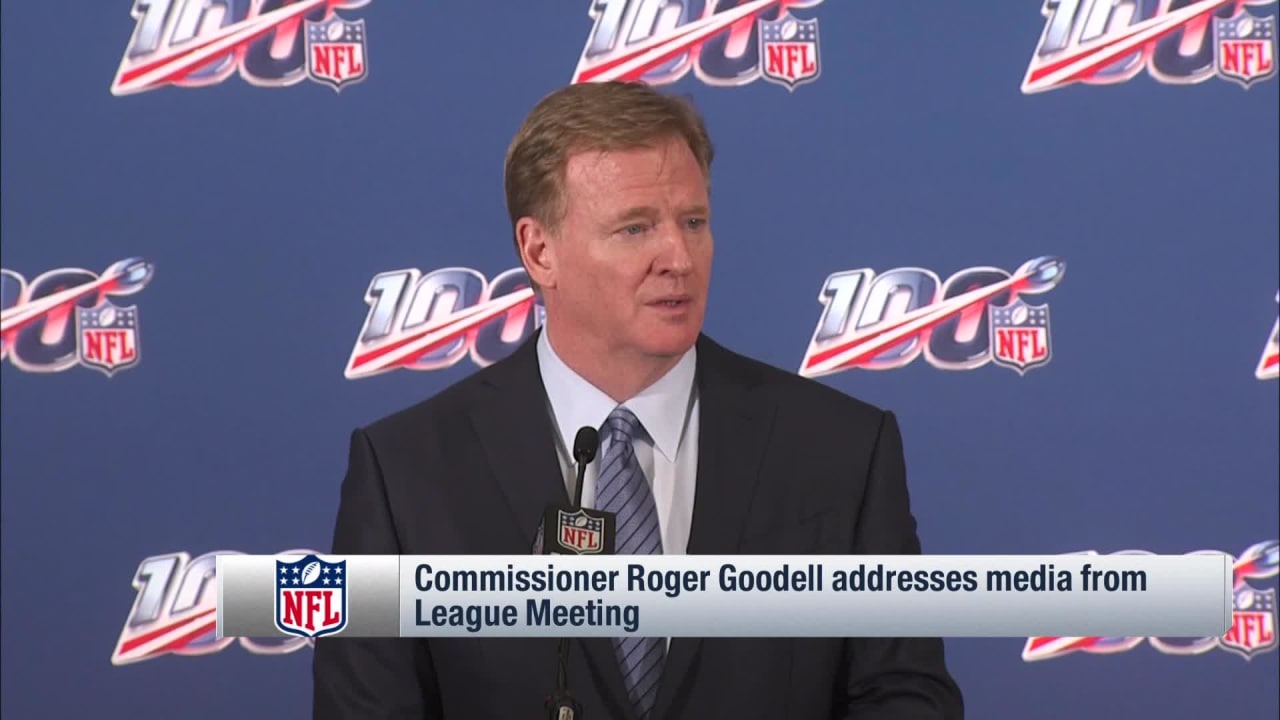 NFL Commissioner Roger Goodell speaks to the press following Winter League  Meeting