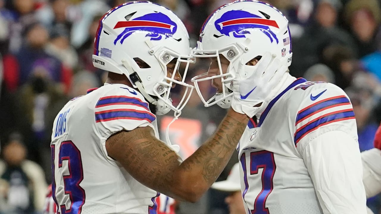 Buffalo Bills quarterback Josh Allen's 18-yard TD pass to wide