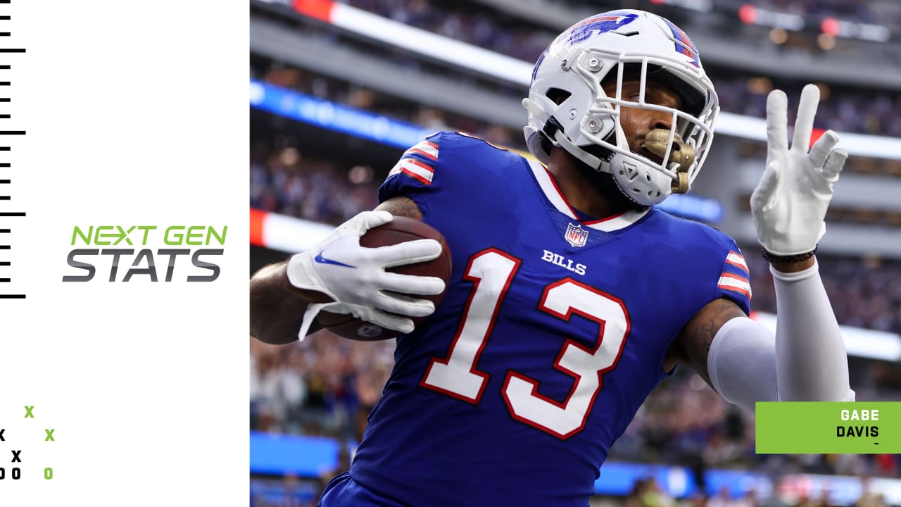 Numbers behind Buffalo Bills wide receiver Gabe Davis' 98yd, 62yd TD