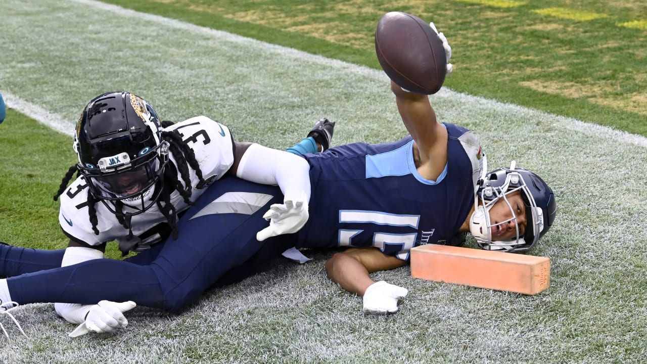 Tennessee Titans wide receiver Nick Westbrook-Ikhine high-points a 2-yard  TD catch amid considerable contact