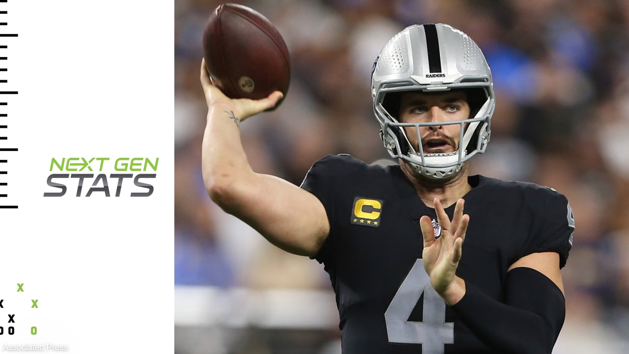 Next Gen Stats: Las Vegas Raiders quarterback Derek Carr's 5 most  improbable completions | 2021 regular season