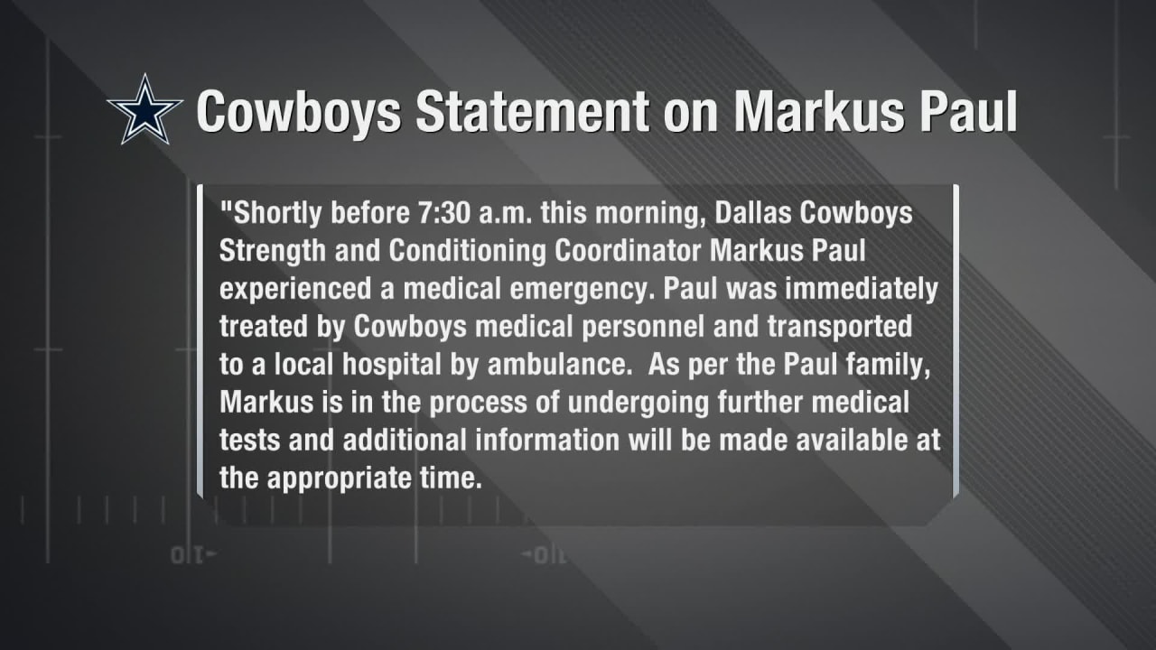 66n3ulbnypefqm https www nfl com videos cowboys strength and conditioning coordinator markus paul hospitalized for medic